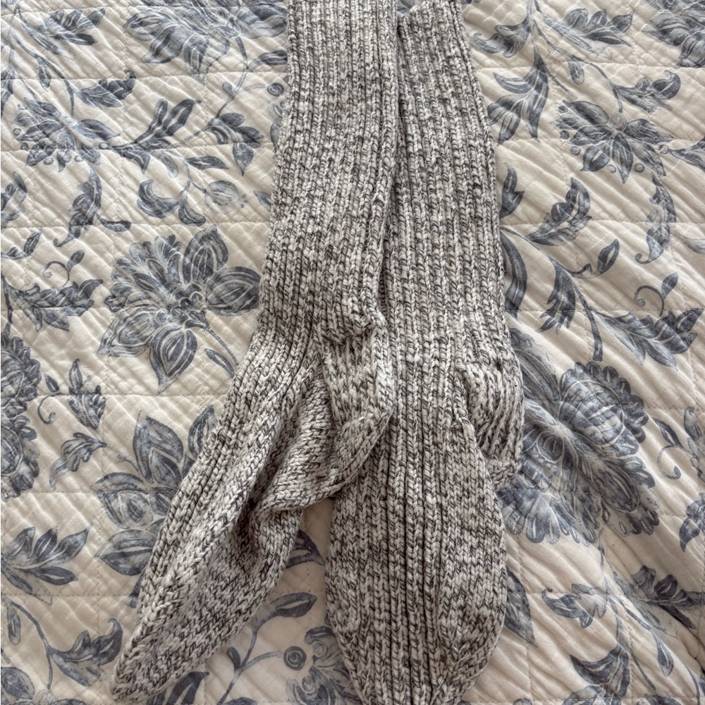 Hand Knit Cozy Gray Knit Socks